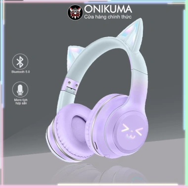 Tai nghe Bluetooth ONIKUMA B90 Hồng, chụp tai, mic, RGB, chơi game - 339.000đ