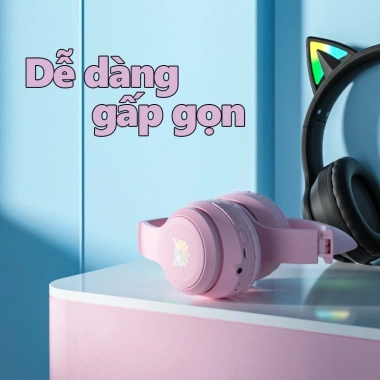 Tai nghe Bluetooth ONIKUMA B90 Hồng, chụp tai, mic, RGB, chơi game - 339.000đ 8 Tai nghe Bluetooth ONIKUMA B90 Hồng, chụp tai, mic, RGB, chơi game - 339.000đ 8