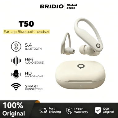 Tai Nghe Bluetooth OWS Bridio T50 – HIFI 3D, Chống Ồn ENC, Cảm Ứng 1 Chạm, Bluetooth 5.4, Giá 259k
