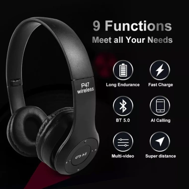 Tai nghe Bluetooth P47 không dây - Hi-Fi Bass, trễ thấp, chơi game - Giá 84.700 VND 6