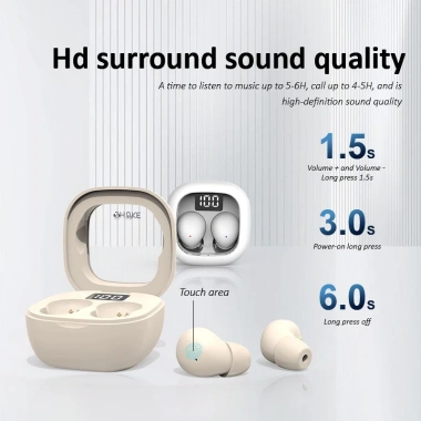 Tai nghe Bluetooth SK19 Mini IPX5 Hifi giảm ồn, màn hình LED, chỉ 159.000đ