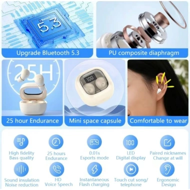 Tai nghe Bluetooth SK19 SK45 mini giảm ồn, kháng nước IPX5, pin 4h, giá 167.463₫