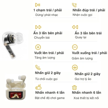 Tai Nghe Bluetooth TWS ROCK A5 Pro ANC 42dB, Màn Hình LCD, Bluetooth 5.4 - Giá chỉ 579.000đ 9