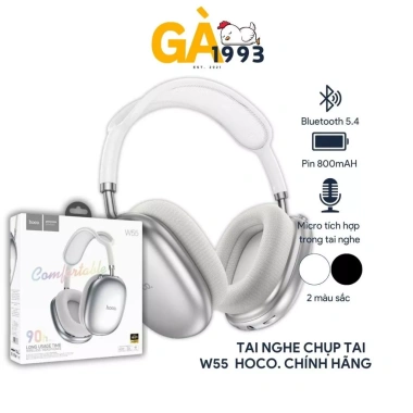 Tai nghe Bluetooth V5.4 Hoco W55 90h mic đàm thoại hỗ trợ thẻ nhớ AUX giá 335.000 VND