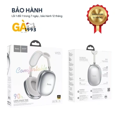 Tai nghe Bluetooth V5.4 Hoco W55 90h mic đàm thoại hỗ trợ thẻ nhớ AUX giá 335.000 VND