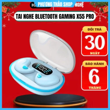 Tai Nghe Bluetooth X55 không dây mỏng nhẹ, ngủ thoải mái, tặng bao tay - 58.000₫