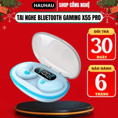 Tai Nghe Bluetooth X55 không dây mỏng nhẹ, ngủ thoải mái, tặng bao tay - 58.000₫
