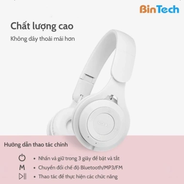 Tai nghe Bluetooth YO8 chụp tai có mic, bass mạnh, nghe nhạc cực hay - BINTECH 6
