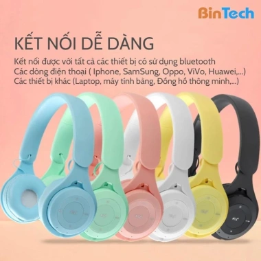 Tai nghe Bluetooth YO8 chụp tai có mic, bass mạnh, nghe nhạc cực hay - BINTECH 8