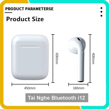 Tai Nghe Bluetooth5.0 Không Dây i12 kèm Case Mèo May Măn, Tương Thích Android iOS, Giá 89.000₫