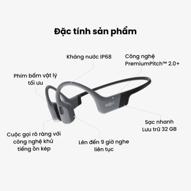 Tai Nghe Bơi Lội SHOKZ PRO S710 Bluetooth 32GB Truyền Âm Thanh Xương, Bảo Hành 2 Năm