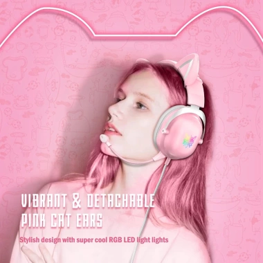 Tai nghe chơi game chụp tai ONIKUMA K9 RGB màu hồng tai mèo, mic, Laptop điện thoại 299k 4 Tai nghe chơi game chụp tai ONIKUMA K9 RGB màu hồng tai mèo, mic, Laptop điện thoại 299k 4