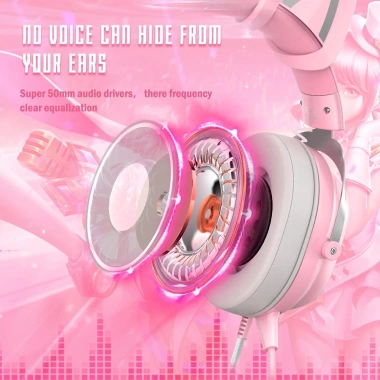 Tai nghe chơi game chụp tai ONIKUMA K9 RGB màu hồng tai mèo, mic, Laptop điện thoại 299k 6 Tai nghe chơi game chụp tai ONIKUMA K9 RGB màu hồng tai mèo, mic, Laptop điện thoại 299k 6