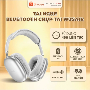 Tai nghe chụp tai Bluetooth 5.3 Smartcom W35 - Pin trâu, Bass mạnh, Giá 298.000đ