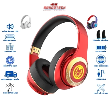 Tai Nghe Chụp Tai Bluetooth Maxcotech Marvel H2 - Chất Lượng Cao, 2 Chế Độ, Giá 499k