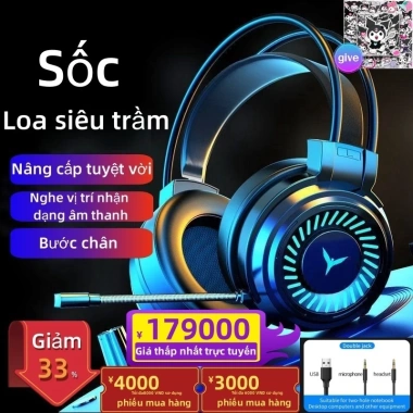 Tai nghe chụp tai chơi game có mic, giảm tiếng, Stereo Surround, BH 12 tháng - Giá chỉ 176.400 VND