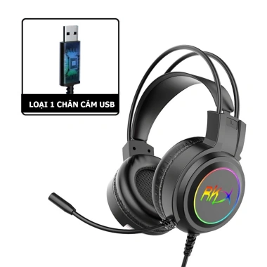 Tai nghe chụp tai có dây RKX cho máy tính & laptop - Âm thanh chân thực, micro rõ nét, giá chỉ 279.000đ
