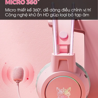 Tai nghe chụp tai có dây SIDOTECH ONIKUMA X15 tai mèo hồng, âm thanh vòm 3D, siêu bass, micro chống ồn - giá 439k 4