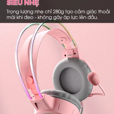 Tai nghe chụp tai có dây SIDOTECH ONIKUMA X15 tai mèo hồng, âm thanh vòm 3D, siêu bass, micro chống ồn - giá 439k 5