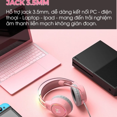 Tai nghe chụp tai có dây SIDOTECH ONIKUMA X15 tai mèo hồng, âm thanh vòm 3D, siêu bass, micro chống ồn - giá 439k 9