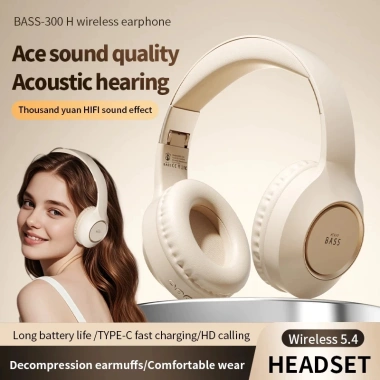 Tai Nghe Chụp Tai Heavy Bass 300 HB – Chống Ồn, Bass Sâu, Pin Dài, Sang Trọng Cổ Điển 3