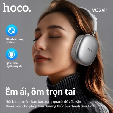 Tai Nghe Chụp Tai Hoco W35 Air Bluetooth V5.3 - Chống ồn, Chống nước, Pin 45h, 269.000₫