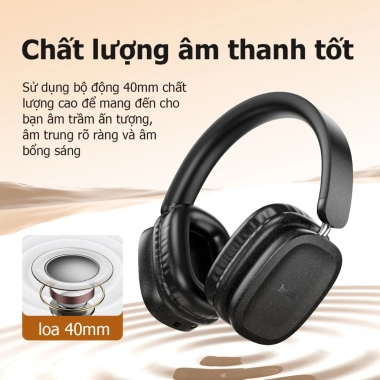 Tai nghe chụp tai Hoco W51 Bluetooth Giá 400k, tặng bọc tai nghe, Smartcom