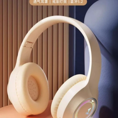 Tai nghe chụp tai không dây Bluetooth mic LED cầu vồng, sạc Type‑C, âm thanh chill bass mạnh - 175.000₫ 9