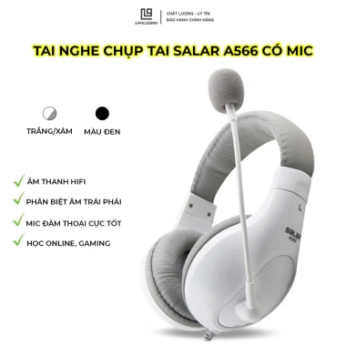 Tai Nghe Chụp Tai Mic SALAR A566 Dây PC, Học Online, Giá 219.000 VNĐ