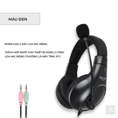 Tai Nghe Chụp Tai Mic SALAR A566 Dây PC, Học Online, Giá 219.000 VNĐ
