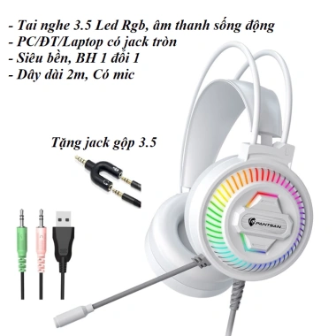 Tai nghe chụp tai P4 3.5 7.1 gaming có mic, PC/Laptop, chân tròn, BH 1 năm - Giá 189.000₫