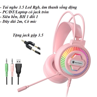 Tai nghe chụp tai P4 3.5 7.1 gaming có mic, PC/Laptop, chân tròn, BH 1 năm - Giá 189.000₫