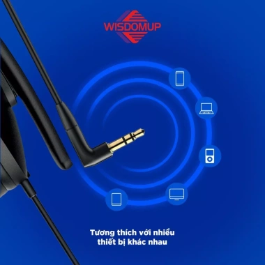 Tai nghe chụp tai WISDOMUP TDE-10 jack 3.5mm - Âm thanh mạnh mẽ, đeo êm ái, tương thích điện thoại laptop, chỉ 357.000₫ 3