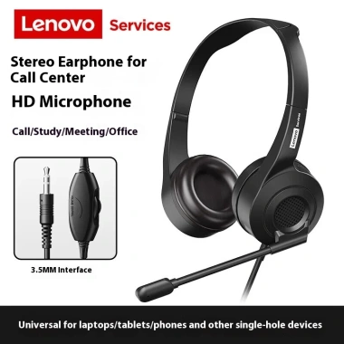Tai nghe có dây Lenovo E01 khử tiếng ồn, micrô chuyên dụng cho trung tâm cuộc gọi, hỗ trợ máy tính - 289.000đ