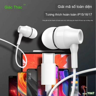 Tai nghe có dây Type-C tương thích Android & Apple 15/16/17 - Giá 79.286 VND giảm 20% 6 Tai nghe có dây Type-C tương thích Android & Apple 15/16/17 - Giá 79.286 VND giảm 20% 6