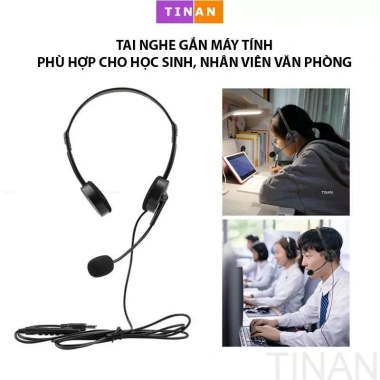 Tai Nghe Có Dây USB TinAN BW822 kèm Mic - Giá ưu đãi 198.000₫, phù hợp cho chăm sóc khách hàng, học online