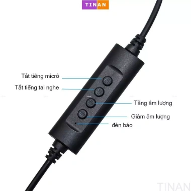 Tai Nghe Có Dây USB TinAN BW822 kèm Mic - Giá ưu đãi 198.000₫, phù hợp cho chăm sóc khách hàng, học online