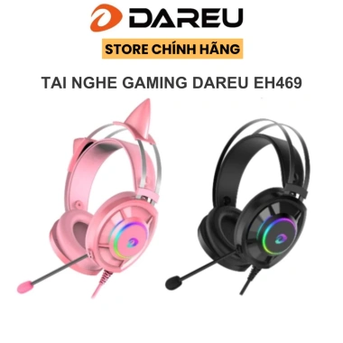 Tai nghe Dareu EH469 Pink hồng tai mèo LED RGB - Giá ưu đãi 429.240₫
