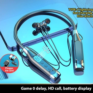 Tai nghe đeo cổ NLINNI Bluetooth 3D, Bass mạnh, chống nước, không gây hại - 165k
