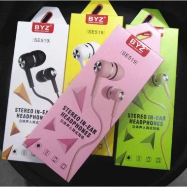 Tai nghe điện thoại có dây BYZ 519 chính hãng 4 màu trắng, đen, hồng, xanh - giảm 20% còn 81.667₫