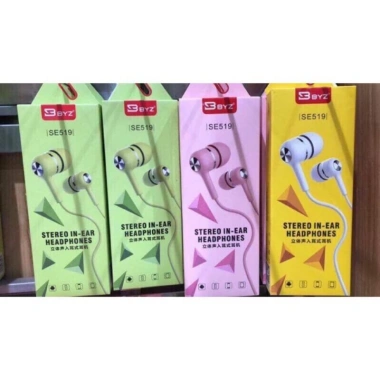 Tai nghe điện thoại có dây BYZ 519 chính hãng 4 màu trắng, đen, hồng, xanh - giảm 20% còn 81.667₫
