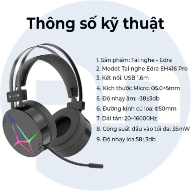 Tai nghe Edra EH416 Pro - Gaming LED chính hãng, chỉ 415.000₫ giảm 95.450₫