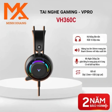 Tai Nghe Game Rapoo VH360C Chính Hãng - Âm Thanh Vòm, LED RGB, USB, Mic Chống Ồn - Giá 295k Giảm 22% 3