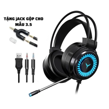 Tai nghe gaming chụp tai mic đàm thoại LED RGB, headphone cho PC, laptop, điện thoại, iPad - giảm giá 130.000₫