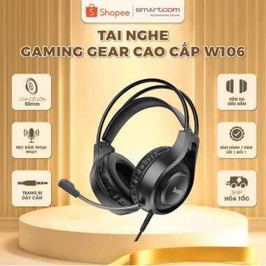 Tai nghe Gaming Hoco W106 chụp tai, mic siêu nhạy, bass mạnh - Chính hãng 205k