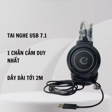 Tai nghe Gaming JRS M1 chụp tai USB 7.1, mic, đèn LED, bass mạnh - chỉ 144.999₫