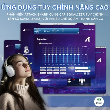 Tai Nghe Gaming Không Dây Attack Shark L90 LED RGB BT5.3, Macro, Pin Sạc - Giá 643.503đ