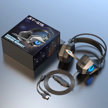 Tai nghe gaming SY-G15 chụp tai máy tính, mắt LED màu, mic đàm thoại, kết nối dây - chỉ 289.000₫ 8