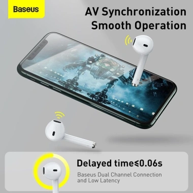 Tai nghe không dây Baseus W04 TWS, sạc không dây, earbuds, âm thanh chất lượng 6
