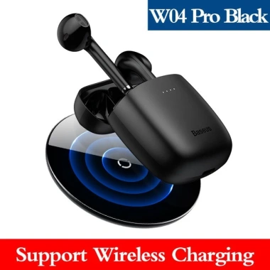 Tai nghe không dây Baseus W04 TWS, sạc không dây, earbuds, âm thanh chất lượng 10